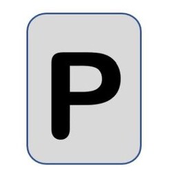 Aluminium label black/silver 40X25mm - Letter P